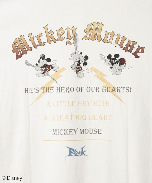 MICKEY MOUSE（ミッキーマウス）の「MICKEY（ミッキー）/ヴィンテージライクTシャツ（Tシャツ/カットソー・メンズ・その他2/その他1/ダークグレー/オフホワイト・S/M/L/XL）」の16枚目の写真
