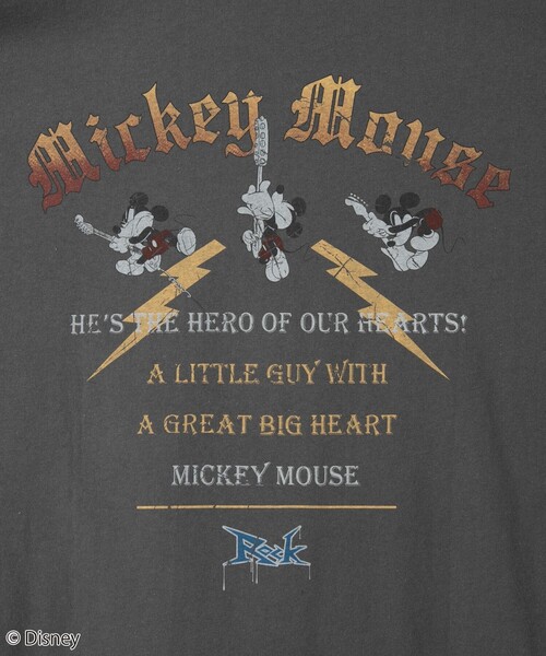MICKEY MOUSE（ミッキーマウス）の「MICKEY（ミッキー）/ヴィンテージライクTシャツ（Tシャツ/カットソー・メンズ・その他2/その他1/ダークグレー/オフホワイト・S/M/L/XL）」の12枚目の写真