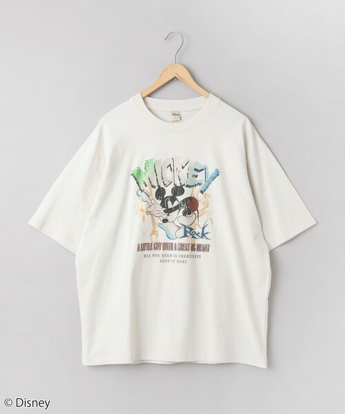 MICKEY MOUSE（ミッキーマウス）の「MICKEY（ミッキー）/ヴィンテージライクTシャツ（Tシャツ/カットソー・メンズ・その他2/その他1/ダークグレー/オフホワイト・S/M/L/XL）」の11枚目の写真