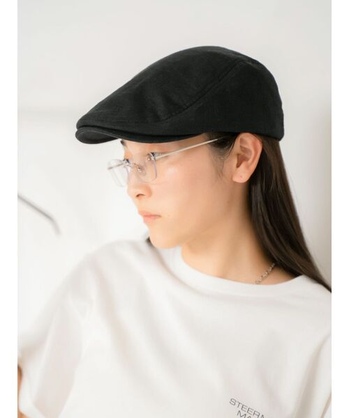 Ungrid（アングリッド）の「リネン混ハンチング（ハンチング/ベレー帽・レディース・オフホワイト/ブラック・FREE）」の2枚目の写真