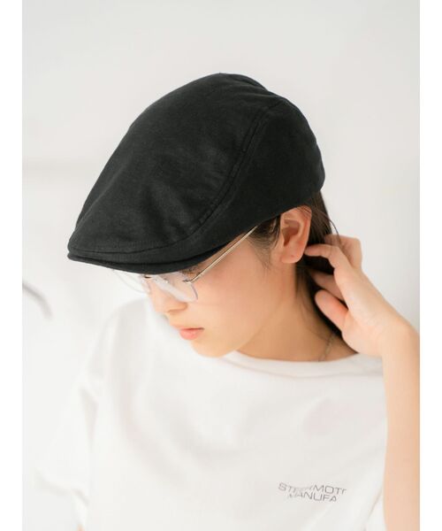 Ungrid（アングリッド）の「リネン混ハンチング（ハンチング/ベレー帽・レディース・オフホワイト/ブラック・FREE）」の4枚目の写真