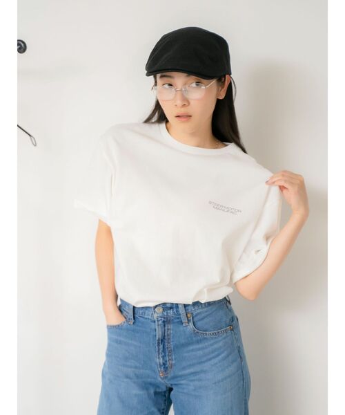 Ungrid（アングリッド）の「リネン混ハンチング（ハンチング/ベレー帽・レディース・オフホワイト/ブラック・FREE）」の5枚目の写真