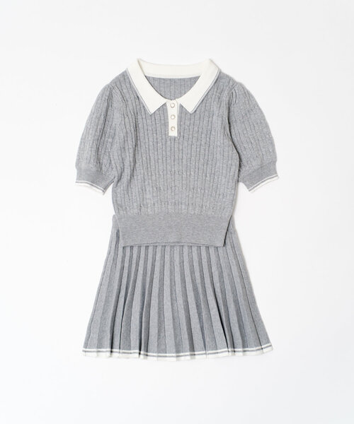 OLIVE des OLIVE(オリーブデオリーブ)の「ニットプリーツスカート(スカート・レディース・イエロー/ネイビー/オフホワイト/トップグレー・FREE)」の15枚目の写真