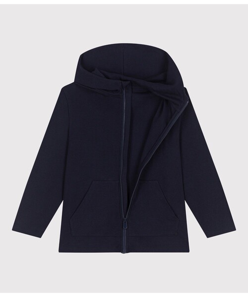 PETIT BATEAU(プチバトー)の「ジップアップパーカ(パーカー・キッズ・ネイビー・6YEAR/10YEAR/8YEAR/12YEAR)」の2枚目の写真