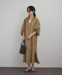 SALON adam et rope' | 【WEB限定】ヨーロピアンフラックスリネンワンピース(ワンピース)