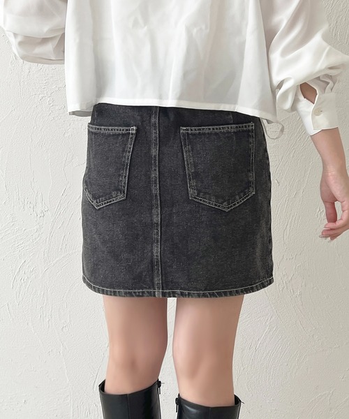 apres jour（アプレジュール）の「【6色展開】デニムミニスカート（デニムスカート・レディース・ライトインディゴブルー/ピンク/アイボリー/ブラウン系その他/ブラック系その他/チャコールグレー・MEDIUM/LARGE）」の15枚目の写真