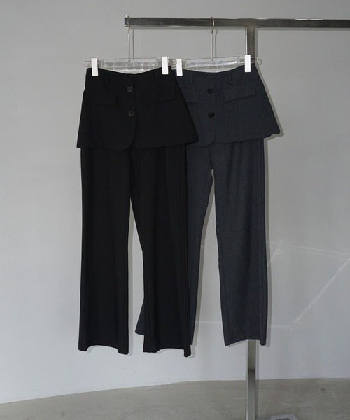 chuclla（チュクラ）の「テーラードヘム レイヤードスラックス chw25s053（その他パンツ・レディース・ダークグレー/ブラック・L/M/S）」の21枚目の写真