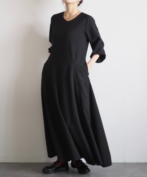 リネンライクフレアーワンピース（ワンピース）｜ANIECA（アニーカ）の