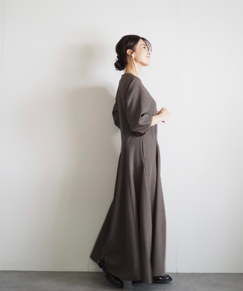 リネンライクフレアーワンピース（ワンピース）｜ANIECA