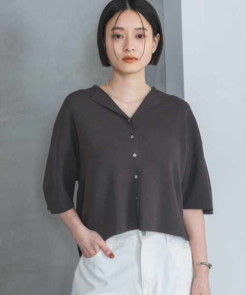 A part by（アパートバイ）の「【UVカット・接触冷感 WEB限定】カイキンショートニットカーディガン（カーディガン/ボレロ・レディース・ライトグリーン/アイボリー/チャコールグレー/ライトブラウン・FREE）」の3枚目の写真