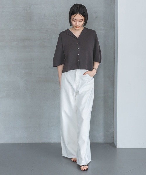 A part by（アパートバイ）の「【UVカット・接触冷感 WEB限定】カイキンショートニットカーディガン（カーディガン/ボレロ・レディース・ライトグリーン/アイボリー/チャコールグレー/ライトブラウン・FREE）」の8枚目の写真