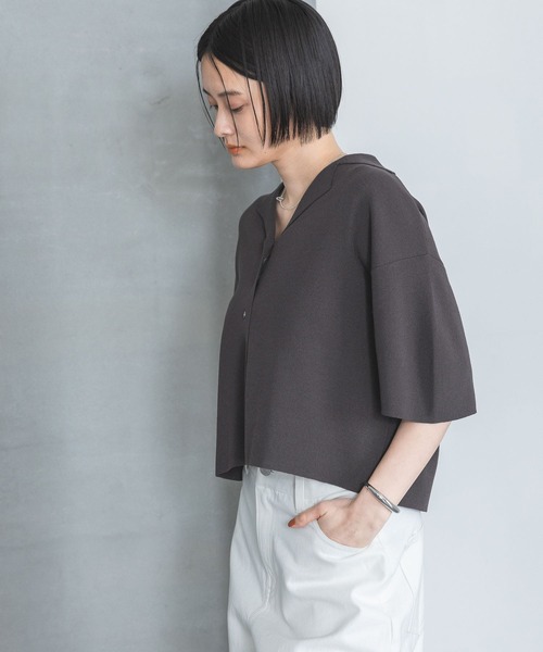 A part by（アパートバイ）の「【UVカット・接触冷感 WEB限定】カイキンショートニットカーディガン（カーディガン/ボレロ・レディース・ライトグリーン/アイボリー/チャコールグレー/ライトブラウン・FREE）」の6枚目の写真