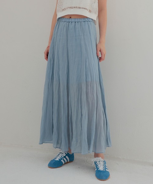 DRESSLAVE(ドレスレイブ)の「sheer linen winkle skirt(シアーリネンウィンクルスカート)(スカート・レディース・ベージュ/ブルー・38)」の2枚目の写真