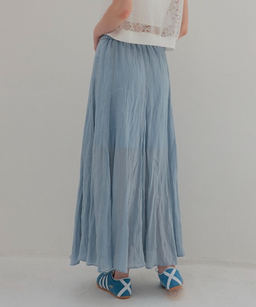 DRESSLAVE(ドレスレイブ)の「sheer linen winkle skirt(シアーリネンウィンクルスカート)(スカート・レディース・ベージュ/ブルー・38)」の4枚目の写真