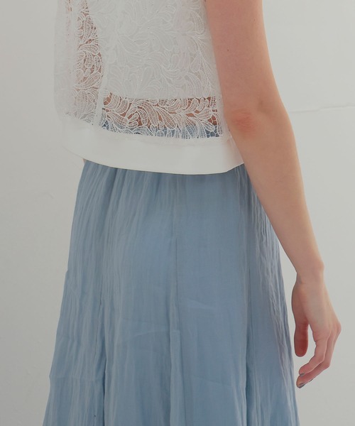 DRESSLAVE(ドレスレイブ)の「sheer linen winkle skirt(シアーリネンウィンクルスカート)(スカート・レディース・ベージュ/ブルー・38)」の6枚目の写真