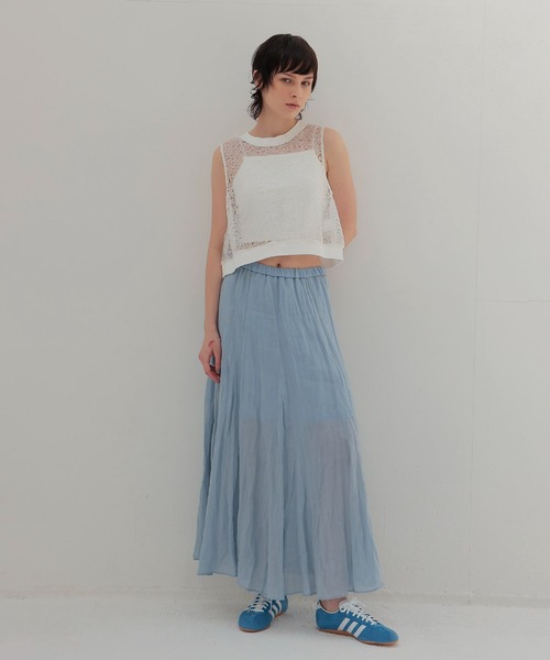 DRESSLAVE(ドレスレイブ)の「sheer linen winkle skirt(シアーリネンウィンクルスカート)(スカート・レディース・ベージュ/ブルー・38)」の9枚目の写真