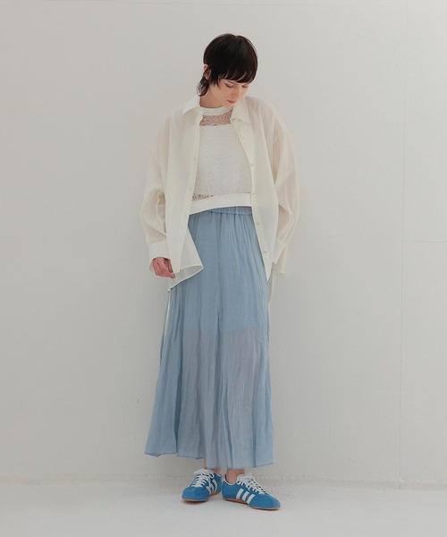 DRESSLAVE(ドレスレイブ)の「sheer linen winkle skirt(シアーリネンウィンクルスカート)(スカート・レディース・ベージュ/ブルー・38)」の11枚目の写真
