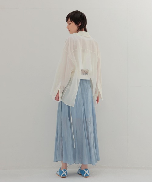 DRESSLAVE(ドレスレイブ)の「sheer linen winkle skirt(シアーリネンウィンクルスカート)(スカート・レディース・ベージュ/ブルー・38)」の13枚目の写真