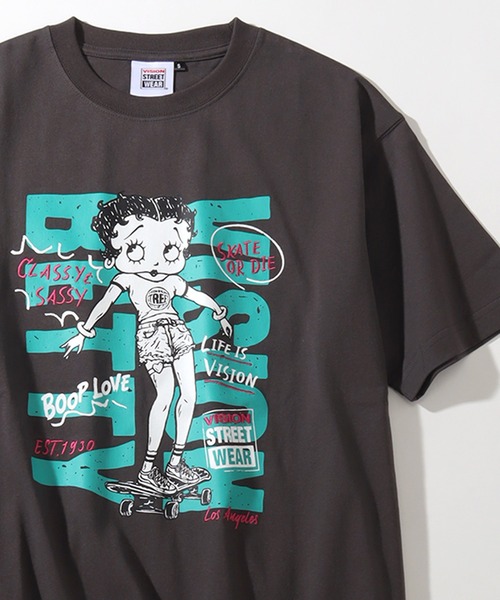 VISION STREET WEAR(ヴィジョンストリートウェア)の「【VISION STREET WEAR/ヴィジョンストリートウェア】×【BETTY BOOP/べティブ-プ】グラフィックプリント 半袖Tシャツ(Tシャツ/カットソー・メンズ・チャコール/ブラック系1/ホワイト系2/レッド系1/ホワイト系1/ホワイト系3・S/LL/L/M)」の5枚目の写真