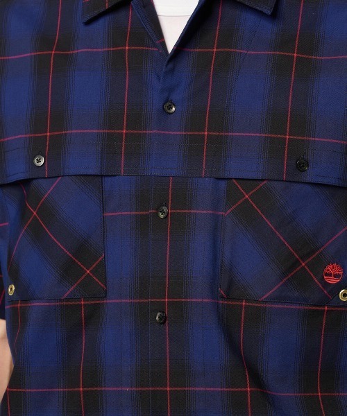 Timberland（ティンバーランド）の「Timberland TOKYO DESIGN COLLECTIVE SS Plaid Shirts（ティンバーランド TDC 半袖 プレイド シャツ）（Tシャツ/カットソー・メンズ・ダークブルー/ブルー系・MEDIUM/LARGE/X-LARGE/SMALL）」の3枚目の写真