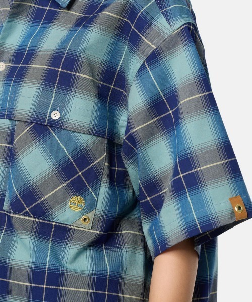 Timberland（ティンバーランド）の「Timberland TOKYO DESIGN COLLECTIVE SS Plaid Shirts（ティンバーランド TDC 半袖 プレイド シャツ）（Tシャツ/カットソー・メンズ・ダークブルー/ブルー系・MEDIUM/LARGE/X-LARGE/SMALL）」の6枚目の写真