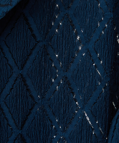 AH ABAHOUSE(エーエイチアバハウス)の「【AH ABAHOUSE】ダイヤ柄 シアーストレッチ 長袖シャツ(シャツ/ブラウス・メンズ・ブラック/ダークグリーン/オフホワイト・46/48)」の13枚目の写真