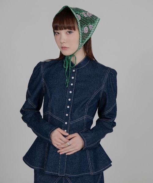 ANNA SUI ストール　ロング　水色 刺繍　レース アナスイ ANNA SUI ストール ロング 水色 刺繍 レース アナスイ