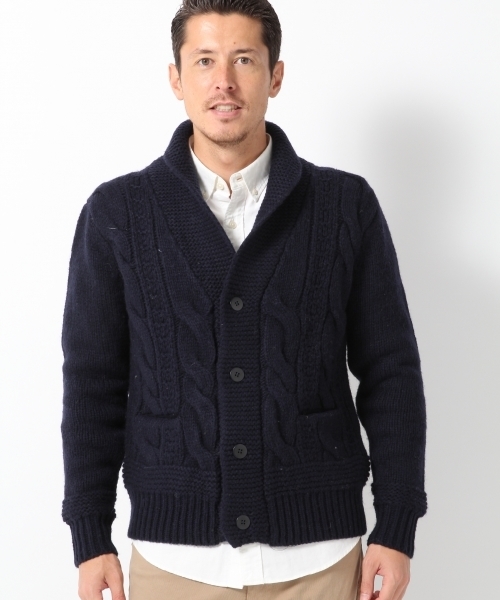 GLOBAL WORK(グローバルワーク)の「【一部店舗限定】ハンドニットショールカーデ/568281(カーディガン/ボレロ・メンズ・ネイビー/グレー・X-LARGE/LARGE/MEDIUM/SMALL)」の7枚目の写真