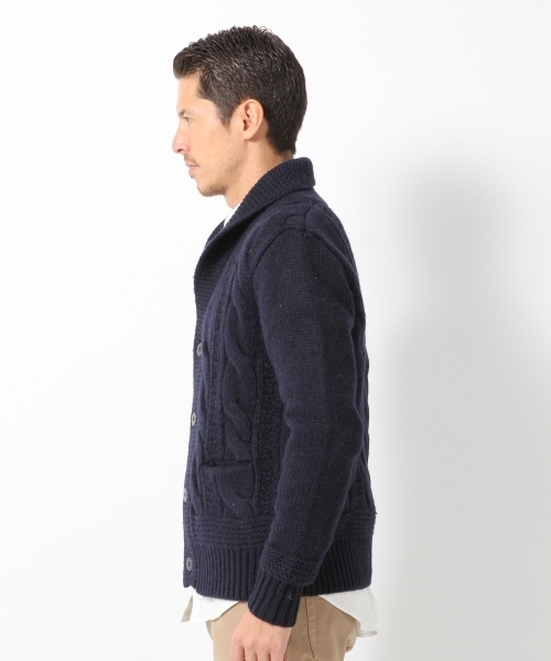 GLOBAL WORK(グローバルワーク)の「【一部店舗限定】ハンドニットショールカーデ/568281(カーディガン/ボレロ・メンズ・ネイビー/グレー・X-LARGE/LARGE/MEDIUM/SMALL)」の11枚目の写真