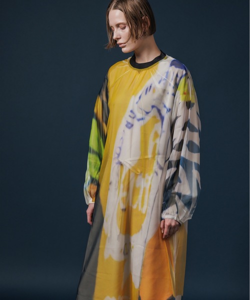 NON TOKYO（ノントーキョー）の「DIRECT PRINT SHEER ONE-PIECE（ワンピース・レディース・イエロー系/ホワイト系・FREE）」の2枚目の写真