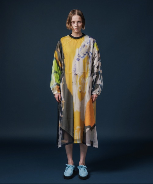 NON TOKYO（ノントーキョー）の「DIRECT PRINT SHEER ONE-PIECE（ワンピース・レディース・イエロー系/ホワイト系・FREE）」の3枚目の写真