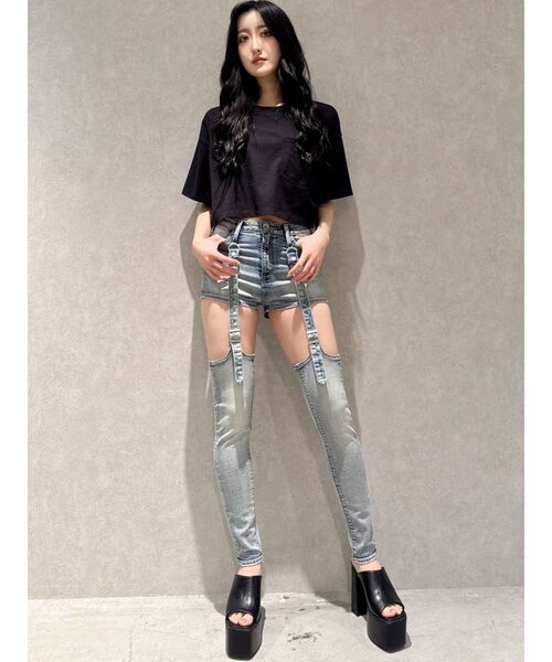 GYDA（ジェイダ）の「Symmetry GYDA NEON ショートTシャツ（Tシャツ/カットソー・レディース・ブラック/オフホワイト・FREE）」の20枚目の写真