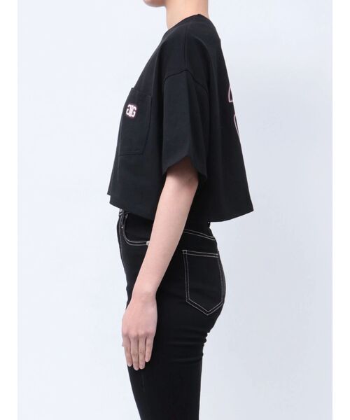 GYDA（ジェイダ）の「Symmetry GYDA NEON ショートTシャツ（Tシャツ/カットソー・レディース・ブラック/オフホワイト・FREE）」の4枚目の写真