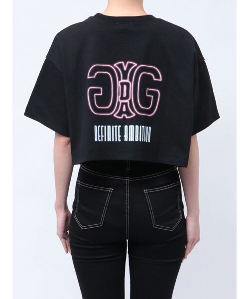 GYDA（ジェイダ）の「Symmetry GYDA NEON ショートTシャツ（Tシャツ/カットソー・レディース・ブラック/オフホワイト・FREE）」の5枚目の写真