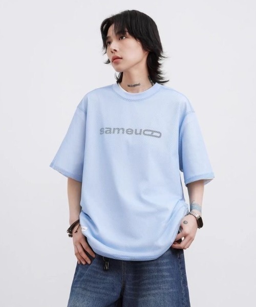 FreeZone（フリーゾーン）の「メッシュ半袖Tシャツ（Tシャツ/カットソー・メンズ・ホワイト/グリーン/ブルー/ブラック・F）」の11枚目の写真