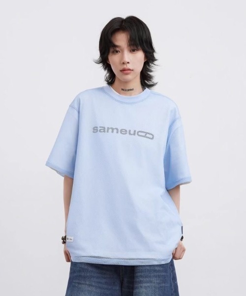 FreeZone（フリーゾーン）の「メッシュ半袖Tシャツ（Tシャツ/カットソー・メンズ・ホワイト/グリーン/ブルー/ブラック・F）」の12枚目の写真
