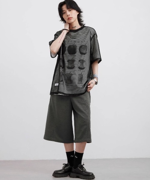 FreeZone（フリーゾーン）の「メッシュ半袖Tシャツ（Tシャツ/カットソー・メンズ・ホワイト/グリーン/ブルー/ブラック・F）」の8枚目の写真