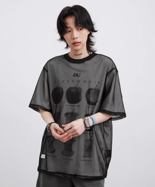 FreeZone（フリーゾーン）の「メッシュ半袖Tシャツ（Tシャツ/カットソー・メンズ・ホワイト/グリーン/ブルー/ブラック・F）」の7枚目の写真