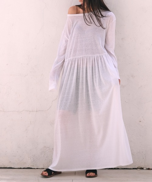 AKTE（アクテ）の「リラックスカットソーワンピース（ワンピース・レディース・ホワイト/ブラック/ブラウン・TALL/FREE）」の18枚目の写真