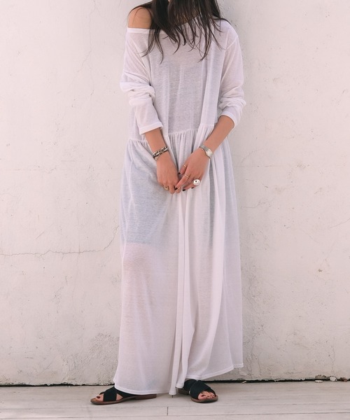 AKTE（アクテ）の「リラックスカットソーワンピース（ワンピース・レディース・ホワイト/ブラック/ブラウン・TALL/FREE）」の19枚目の写真