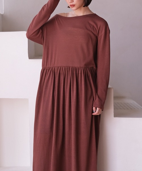 AKTE（アクテ）の「リラックスカットソーワンピース（ワンピース・レディース・ホワイト/ブラック/ブラウン・TALL/FREE）」の13枚目の写真