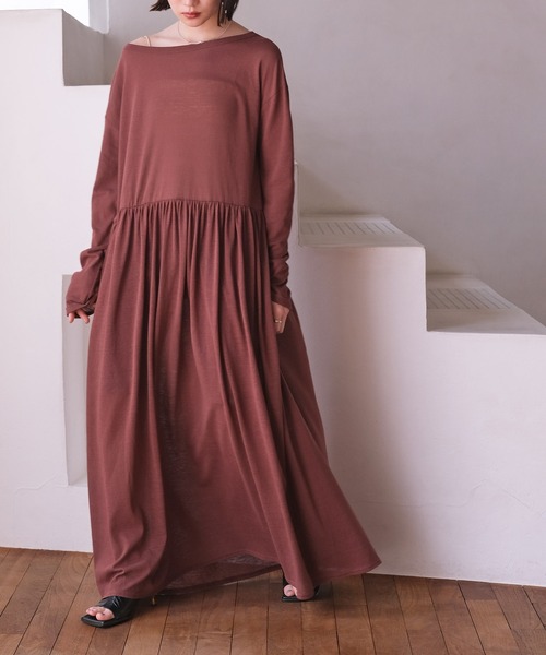 AKTE（アクテ）の「リラックスカットソーワンピース（ワンピース・レディース・ホワイト/ブラック/ブラウン・TALL/FREE）」の15枚目の写真