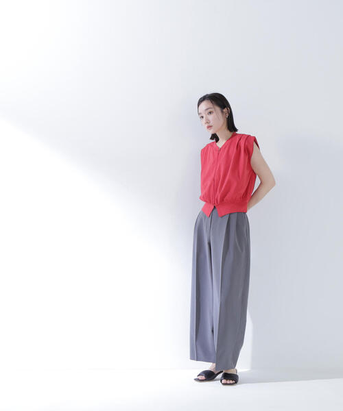 ベルト付きラップ風ワイドパンツ | N. Natural Beauty Basic