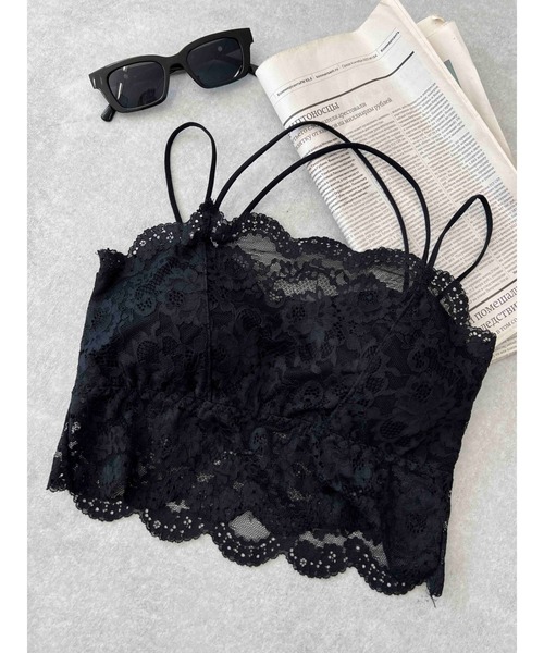 PHILLY（フィリー）の「《カップイン》レースキャミソール（キャミソール・レディース・ブラック/ホワイト・FREE）」の2枚目の写真
