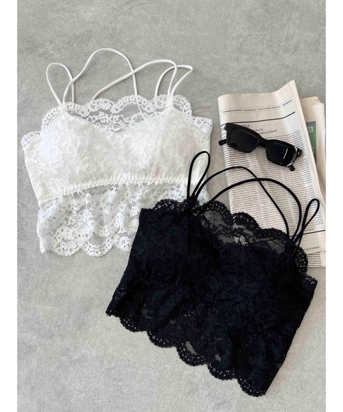 PHILLY（フィリー）の「《カップイン》レースキャミソール（キャミソール・レディース・ブラック/ホワイト・FREE）」の6枚目の写真