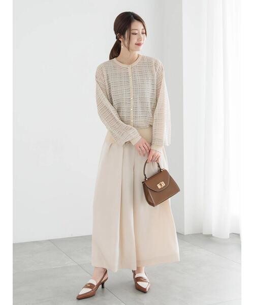 Te chichi（テチチ）の「スムースツイルタックフレアガウチョ（その他パンツ・レディース・カーキ/チャコールグレー/オフホワイト・F）」の6枚目の写真