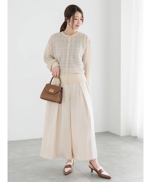 Te chichi（テチチ）の「スムースツイルタックフレアガウチョ（その他パンツ・レディース・カーキ/チャコールグレー/オフホワイト・F）」の7枚目の写真