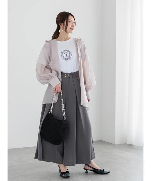 Te chichi（テチチ）の「スムースツイルタックフレアガウチョ（その他パンツ・レディース・カーキ/チャコールグレー/オフホワイト・F）」の9枚目の写真