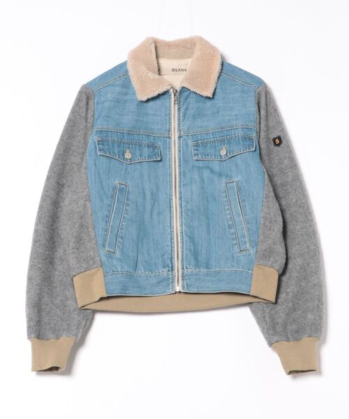 blanc basque（ブランバスク）の「デニム×ジャージーブルゾン（ブルゾン・レディース・ブルー・38）」の16枚目の写真