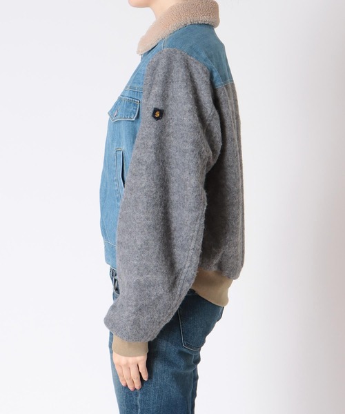 blanc basque（ブランバスク）の「デニム×ジャージーブルゾン（ブルゾン・レディース・ブルー・38）」の5枚目の写真